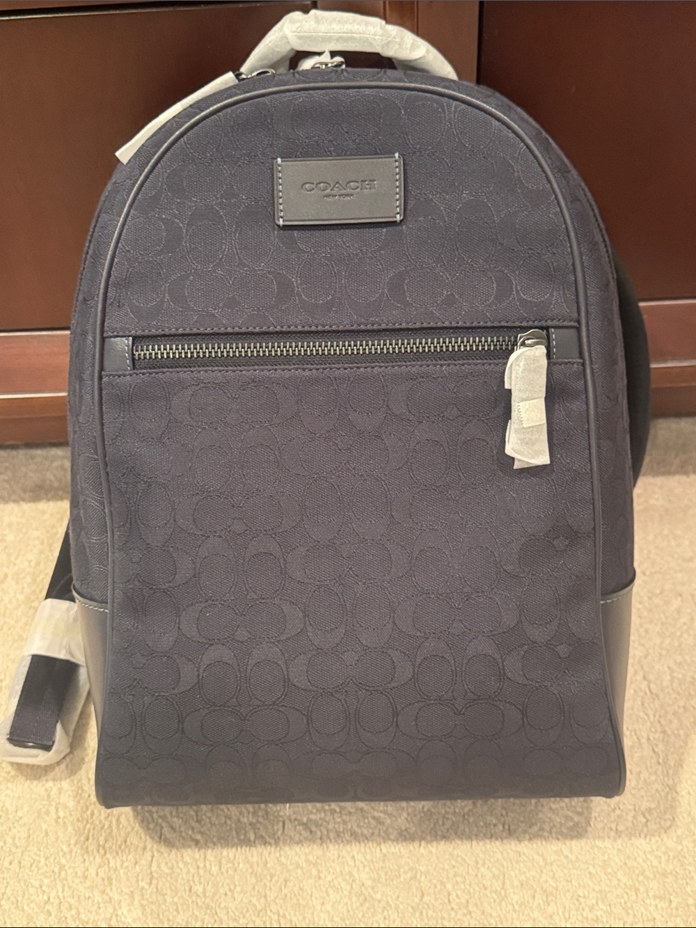 Coach Men's Signature Logo Backpack in Black